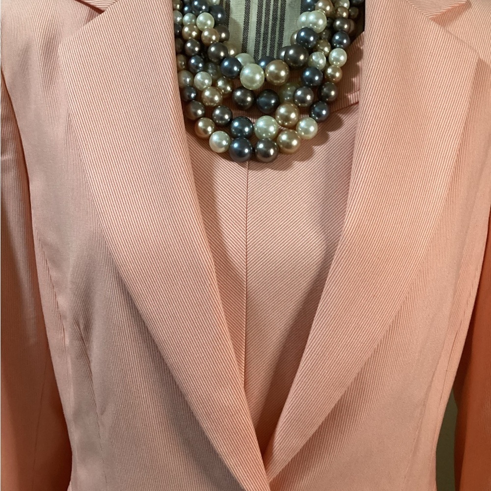 Tahari Arthur S. Levine Peach Stripes Dress & Blaizer - Picture 8 of 13